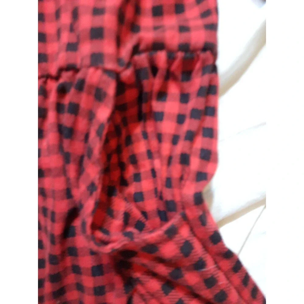 1 Wonder Nation Long Sleeve top 1 Cat & Jack Flannel Girls Dress Sz 7/8 Lot of 2